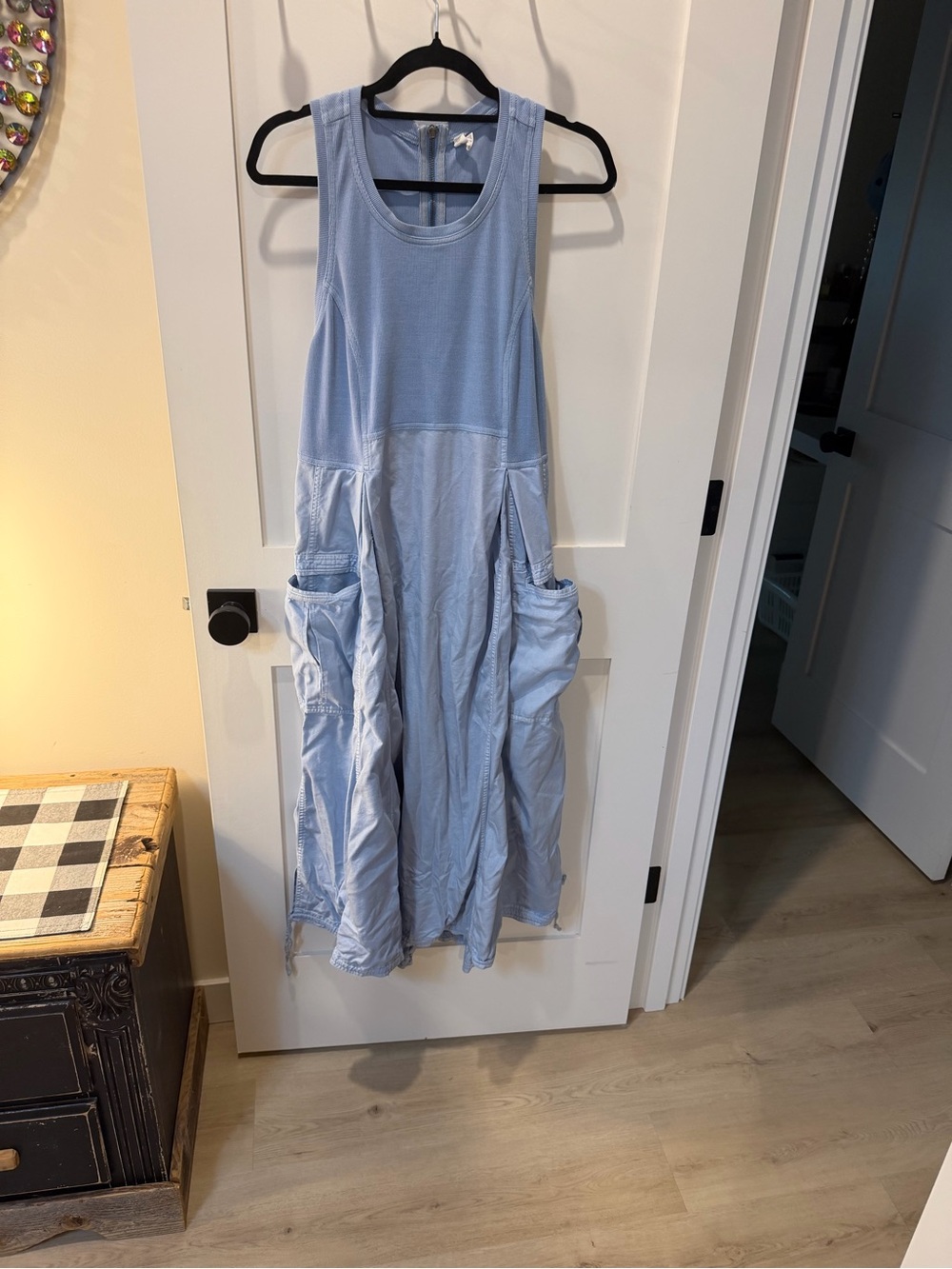 Anthropologie Light Blue Sleeveless Maxi Dress with Side Pockets - Picture 1 of 3